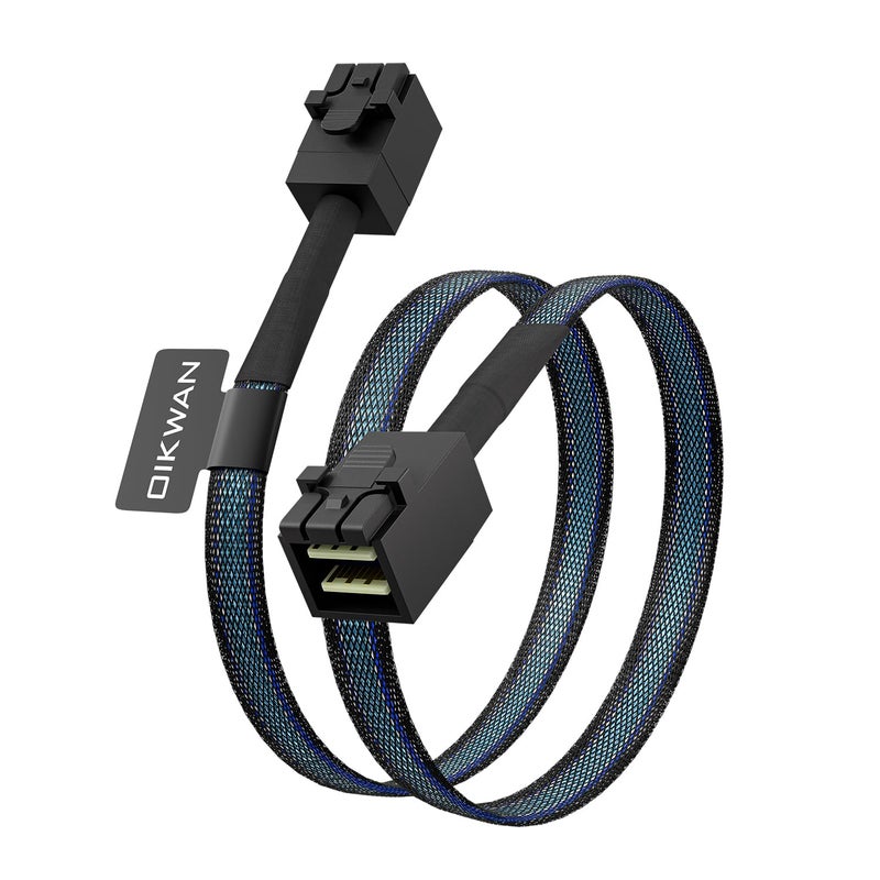 OIKWAN Internal Mini SAS to Mini SAS Cable, SFF-8643 to SFF-8643, Compatible with RAID or PCI Express Controller (1.6FT/0.5M) - Image 1